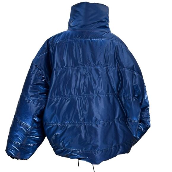 Wild Fable Blue Shiny Metallic Puffer Jacket Size XXL - Picture 7 of 10
